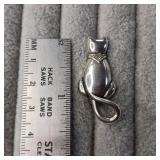 Sterling Silver Cat Pin :: Jezlaine :: Kitty Breech Pin