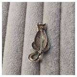 Sterling Silver Cat Pin :: Jezlaine :: Kitty Breech Pin