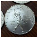 Lot of 6 :: 90% Silver Dollars:  Multiple Year U.S. Mint commemorative coin honoring Great Men!