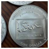 Lot of 6 :: 90% Silver Dollars:  Multiple Year U.S. Mint commemorative coin honoring Great Men!