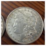 HUGE LOT 6 Coins! 1921 Morgan silver dollars :: Weight: 26.7 grams 90% silver :: Circulated