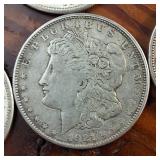 HUGE LOT 6 Coins! 1921 Morgan silver dollars :: Weight: 26.7 grams 90% silver :: Circulated