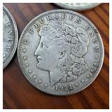 HUGE LOT 6 Coins! 1921 Morgan silver dollars :: Weight: 26.7 grams 90% silver :: Circulated