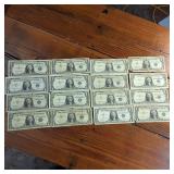 Lot of 16: 1957 Series Silver Certificates :: Not FRN'S :: circulated condition :: BLUE SEALS!