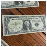 Lot of 10 x 1957b Series Silver Certificates :: Not FRN'S :: includes a star note :: BLUE SEALS!