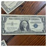 Lot of 10 x 1957b Series Silver Certificates :: Not FRN'S :: includes a star note :: BLUE SEALS!