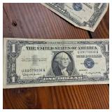 Lot of 10 x 1957b Series Silver Certificates :: Not FRN'S :: includes a star note :: BLUE SEALS!