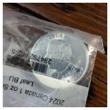 2024 Canada 1 oz Silver Maple Leaf :: BU : Charles III  5 Dollars in protective sleeve from APMEX