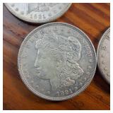 Lot of 5 :: 1921 Morgan silver dollars :: Weight: 26.7 grams 90% silver :: Popular by the US Mint!