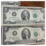 Large Lot (9 Notes) :: 1976 $2 Federal Reserve Notes