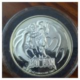 (1987) 1 Troy Ounce .999 Silver Round featuring BAT MAN AMC Mint Cartoon Celebrity Series