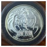 (1987) 1 Troy Ounce .999 Silver Round featuring BAT MAN AMC Mint Cartoon Celebrity Series