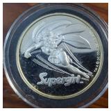 (1987) 1 Troy Ounce .999 Silver Round featuring Super Girl AMC Mint Cartoon Celebrity Series