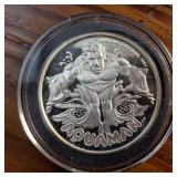 (1987) 1 Troy Ounce .999 Silver Round featuring AQUAMAN AMC Mint Cartoon Celebrity Series