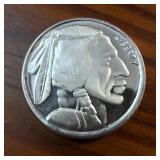 1 Troy Ounce Bullion featuring Chief and Buffalo :: .999 Fine Silver