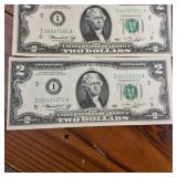 Large Lot (6 Notes) :: Series 1976 $2 Federal Reserve Notes  crisp, clean and no crease!