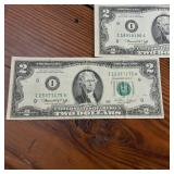 Large Lot (5 Notes) :: Series 1976 $2 Federal Reserve Notes  crisp, clean!