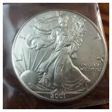 2001 BU Silver Eagle :: 99.9% Fine Silver :: US Mint
