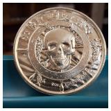 Incredible 2 Troy oz .999 Fine Silver Bullion Specialty Coin ::  No Prey No Pay ::  SKULL!