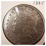 1885 Morgan silver dollar :: Weight: 26.7 grams 90% silver :: Most popular collected today!