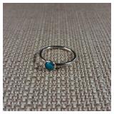 Sterling Silver - Turquoise 'Stacker' ring - 6mm stone - 1.4g