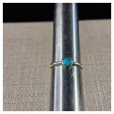 Sterling Silver - Turquoise 'Stacker' ring - 6mm stone - 1.4g
