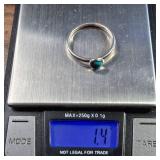 Sterling Silver - Turquoise 'Stacker' ring - 6mm stone - 1.4g