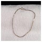 1mm Box Chain - Sterling SIlver Bracelet - 8inch - 1.69g