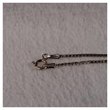 1mm Box Chain - Sterling SIlver Bracelet - 8inch - 1.69g