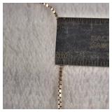 1mm Box Chain - Sterling SIlver Bracelet - 8inch - 1.69g