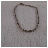 Quality Italy Made - 7inch - Rope Chain Bracelet - '070' Gauge = 3-3.5mm wide - 2.5g .925 Silver