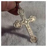 BELL Sterling - Stamped Silver Cross - 2.25inches tall - 5.79g - .925