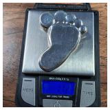 Large 2inch Footprint Pin/Brooch - .925 - Sterling Silver - 17.2g - Great Baby Shower Gift!