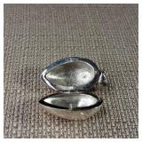 Decorative Engraved Egg Shaped Locket - Pill Container - 1 5/8inch - 8.4g - Sterling Silver