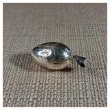 Decorative Engraved Egg Shaped Locket - Pill Container - 1 5/8inch - 8.4g - Sterling Silver