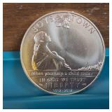 2017 Boys Town Centennial Silver Dollar :: 90% silver and 10% copper, weighs 26.73 :: 38.1 mm.