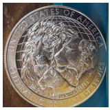 2017 Lions Clubs International Centennial Silver Dollar :: 90% silver, 26.73 grams; 1.5 inch