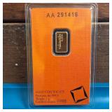 GOLD BAR :: 1 gram .9999 Pure Gold :: Certified Assay :: Valcambi Suisse