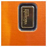 GOLD BAR :: 1 gram .9999 Pure Gold :: Certified Assay :: Valcambi Suisse