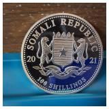 2021 Somali Silver Elephant (1 oz, .9999 fine) :: Rare! :: (BU) - 100 Shillings