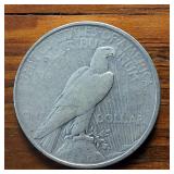 1922-D Peace Dollar 90% Silver, 26.73 grams :: circulated-retains edges :0.77344 troy ounces Ag.