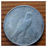 1923-D Peace Dollar 90% Silver, 26.73 grams :: circulated :0.77344 troy ounces silver