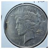 1923-D Peace Dollar 90% Silver, 26.73 grams :: circulated :0.77344 troy ounces silver
