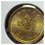2015 Canada 1/10 oz Gold Maple Leaf 0.9999 fine (24-karat) gold bullion coin :: $5 CAD face value :: BU