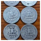 Lot of 8: Various Years Washington Quarters :: 90% silver Constitutional Currency :: $2 Dollar FV