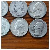 Lot of 12: Various Years Washington Quarters :: 90% silver Constitutional Currency :: $3 Dollar FV