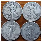 Lot of 10: 1944 Walking Liberty Half Dollars :: Circulated 90% Silver (10 coins  5 dollar face value)