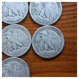Lot of 10: 1944 Walking Liberty Half Dollars :: Circulated 90% Silver (10 coins  5 dollar face value)
