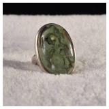 Very Heavy Duty Sterling Ring with Stunning large natural stone - It's a MUST SEE!