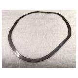 Herringbone Flat Silver Chain Necklace - 7mm - HCT - 925  18+ inches - 22.5g